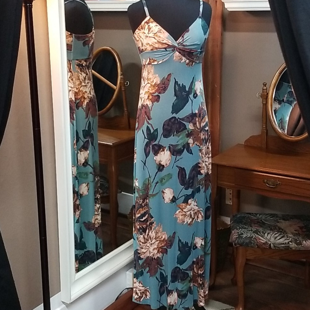 Maxi Soma summer dress aqua green